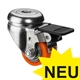 Compact Castors, Swivel Castor with Brake and Back Hole, TPU Wheel