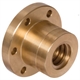 Ready-to-install Flanged Nut EFM, single thread, left hand, red brass