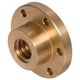 Ready-to-install Flanged Nut, double thread, rigth hand, red brass
